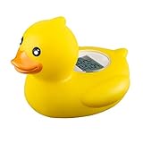 TrifyCore Termómetro para baño de bebé Safe Floating Bath Toys Termómetro de baño para Piscina y baño de Bath Tester, Cute Animal Shape (Pato Amarillo)