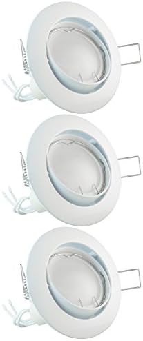 LED Downlight fitting Set of 3 National Electronics GU10 3.5W LED | +3 JCL Eco Line Downlight fitting white | +3 ceramic socket GU10 (3)