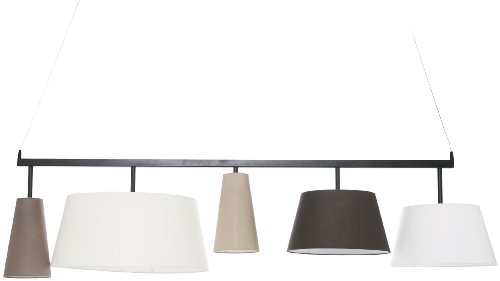 Preisvergleich Produktbild Hängeleuchte Parecchi Black 160, moderne Stofflampenschirme (Schwarz, Weiß, Grau, Braun) Pendelleuchte für Esstisch, Design Wohnzimmerlampe, (H / B / T) 160x165x60cm