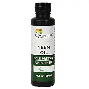 Grenera Neem Oil for Hair and Skin Care | Extra Virgin Oil, Non GMO, Cold Pressed Extraction Method 250 ml