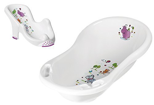 Preisvergleich Produktbild 2er Set Hippo weiß Badewanne XXL 100 cm + Badesitz