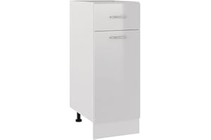 vidaXL Kitchen Cabinet Furniture Dining Room Equipment Storage Side Cabinet Cupboard Buffet Organiser Stand Sideboard High Gloss White Chipboard