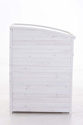 CLP Mülltonnenbox Holz 240 Liter, 1 Tonne, aufklappbares Dach, Tür mit Verschluss Mülltonnenbox MX240, weiß - 7