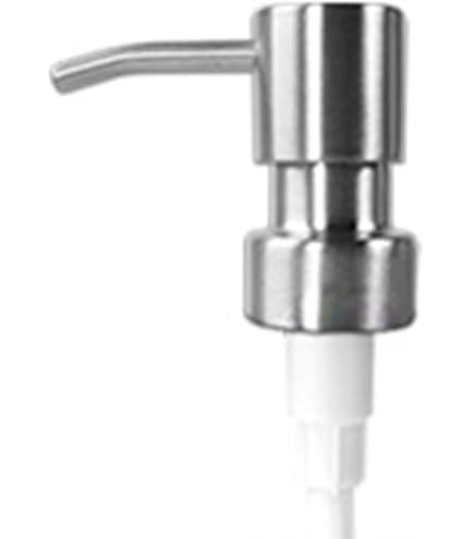 HUI JIN 2 Pompe Dispenser Per Sapone E Lozione In Acciaio Inox – Ricambio Per Bottiglie Con Foro 25 Mm – Tubo 200 Mm