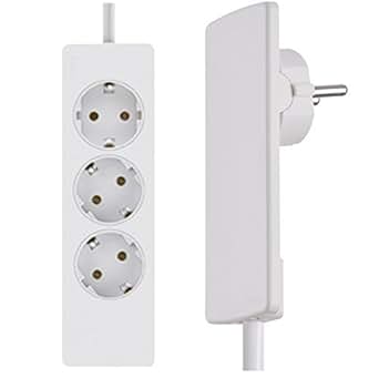 EVOline PLUG Weiss Flachstecker 3-fach Schuko Steckdose Verlängerung *508303: Amazon.de: Beleuchtung