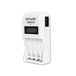 Alternative view of ENVIE® (ECR-011) Speedster Fast Charger for AA & AAA Rechargeable Batteries with LCD Display Indicator & Auto Cut Charging - Charges 4 Batteries at a Time