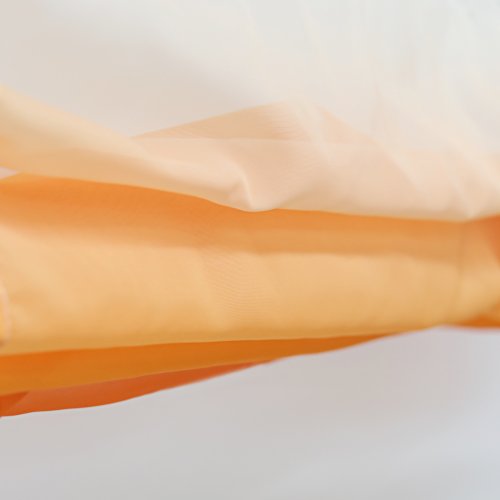 1er Pack Verlauf-Farben Muster Voile Raffrollo transparent Raffgardine mit Schlaufen BxH 100x140cm Orange - 3