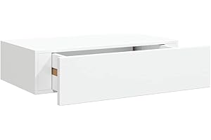 vidaXL Estante con Cajón de Pared Repisa Flotante Balda Estantería Armario Salón Exhibición Colgante Decoración Blanco MDF 40x23,5x10 cm
