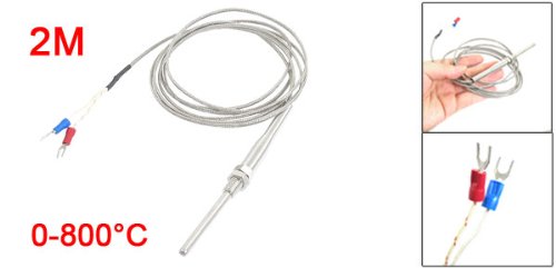 sourcingmap® K Type 0-800 Celsiusgrad Thermoelement Probe Sensoren 2M 6.6Ft - 2