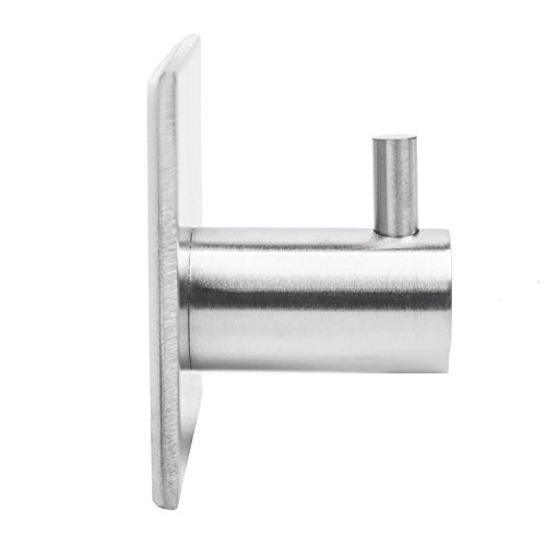 Handtuchhaken Bademantelhaken Kleiderhaken Edelstahl Einzel selbstklebend Nickel Haken gebürstet - 2