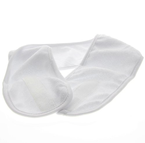 Microfaser Haarband Kosmetex weiß, mit Klettverschluss Haarschutzband, Kosmetik Stirnband, waschbar, 54cm - 4