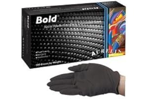 NITRILE GLOVES, POWDERFREE, BLK, L PK100 73998 By AURELIA