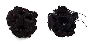 AASA Juda Bun Hair Extension for Girls Casual Wear Juda Accessories for Women (Red Highlighting)