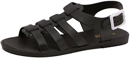 Kotzeb Women's Sandals Summer Flat Strap Slingback Ladies Open Toe Buckle Jelly Holiday Water Shoes Black Pink Red White UK3-7 Black 38