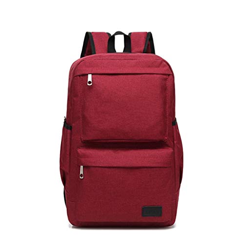 Mochila Cuadrada Impermeable de Tela Oxford Mochila estudiantil Multibolsillos Transpirable (Color : Red, Size : 29 × 15 × 43.5 cm)