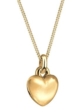 Goldhimmel Damen Halskette mit Anhänger Herz 925 Sterling Silber Vergoldet 45 cm