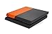 Produktbild Schwarz Carbon Faser & Orange Matt zweifarbig Zubehör Wrap Sticker Skin Cover Aufkleber für Playstation 4 PS4