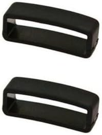 2 PIECES SIZE 24MM BLACK RUBBER WATCH AFICIONADO 24 REPLACEMENT WATCH BAND STRAP KEEPERS LOOPS