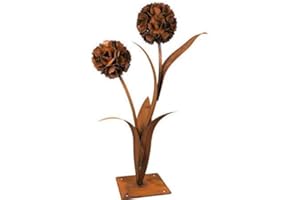 Bornhöft Fiore decorativo in metallo arrugginito per il giardino, 90 cm, decorazione da giardino arrugginita