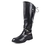 2.Men kniehohe Lederstiefel ist aus hochwertigen Materialien, Langer Stiefel abriebfest genug für Ihren täglichen Trage Motorrad-Radfahrer-Reitpferd Schnee Regen.