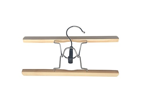 logei® 10 Stück Holz Kleiderbügel Hosenbügel Hosenspanner Hosenklemmbügel Hosenhalter mit Filzeinlage 25 cm lang - 5