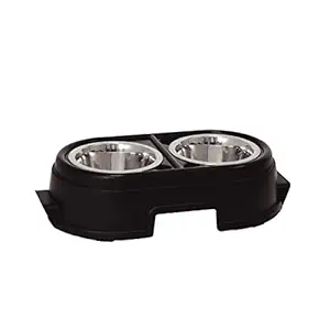 OurPets Comfort Feeder Healthy Pet Diner Raised Dog Bowls Elevated Feeder Double Stainless Steel Bowls with Stand