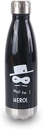 Water Bottle,Vacuum Cup,Thermal Mug, Insulated Stainless Steel Double Wall,Sports Drink Bottles, Leak Proof,Cola Shape Travel Bottles, Personalized Metal Water Bottle18 Oz/500ml (Black (hat))