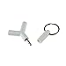 Produktbild Kopfhörer/Kopfhörer Audio Jack Splitter mit Schutzkappe und Schlüssel Ring – funktioniert mit allen Apple iPod/iPad/iPhone Modelle, Smartphones, Tablets, Laptops, MacBook, HiFi, DVD, MP3 und MP4 Player – Audio 3,5 mm Klinke Y-Form Splitter – AAA Products®