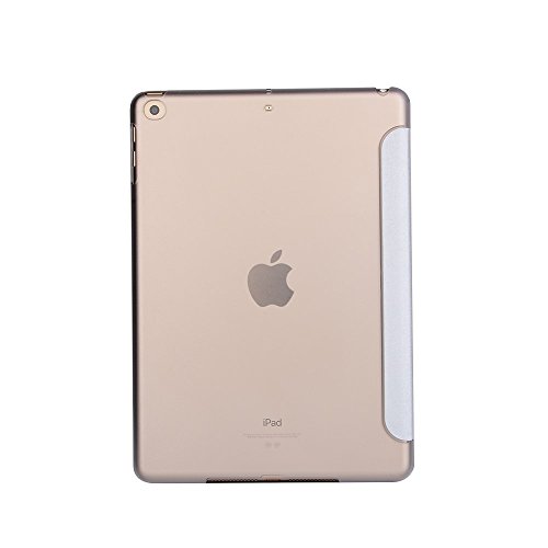 für iPad 9.7-inch (2017) Silk Texture Origami Stand Smart Leather Sleep Tasche Hüllen Schutzhülle- Silver - 2