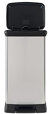 Curver 187152 Poubelle à pédale plastique Argent 50 L