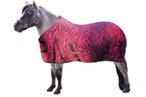 IV HORSE Small and Wee Pony Polar Fleece rug 2'9'' to 4'9'' (Pink Zebra, 3'6'')