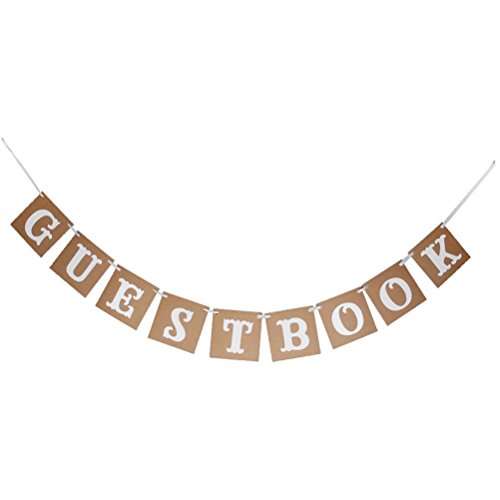 ULTNICE Girlande Hochzeit Party Rezeption Dekoration Hänger Banner - GUEST BOOK (GÄSTEBUCH)
