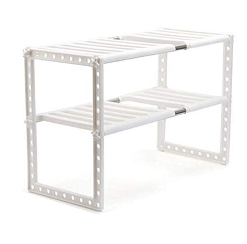 Preisvergleich Produktbild Edelstahl-Küchenregal, einziehbar unter Waschbeckenregal-Aufbewahrungsregal kreativ,White