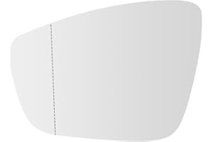 SENZEAL Vetro dello Specchietto Lato Guida Sinistro Riscaldato con Piastra Portante per VW Polo 6R 6C 2009-2017 UP 2016-2023 (Sinistro)