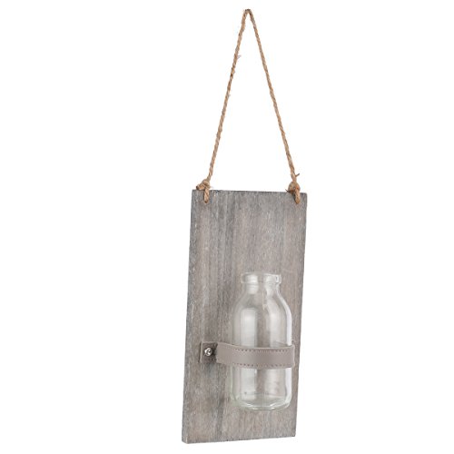 Holzbrett zum Hängen mit Glasfläschchen L 20 cm