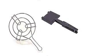 Prego Stainless Steel Papad Roster and Grill Sandwich Toster Set of 2