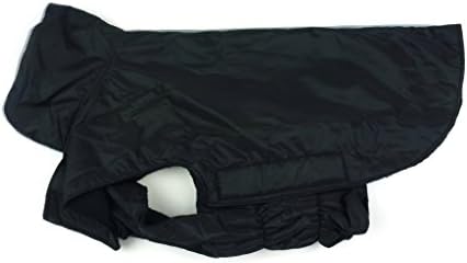 Waterproof Dog Coat Jacket, Fleece Lined For Warmth, Chest Protector, Reflective Piping For Night Safety Black XXXL