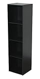 Alsapan Compo 4 x 1 Cube with Melamine, 122.3 x 31 x 29.5 cm, Black Finish (Housewares)