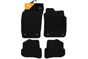 FSW - Tailored Mats - Fits Audi A1 2010-2018 - Black Carpet - Anti Slip Mat - Non Slip Car Floor Mat, Fitted With Clips & Granulated Backing - 4Pc Floor Mat