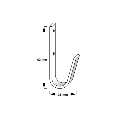 10 Stück – GedoTec® Wandhaken zum Schrauben Unihaken Allzweckhaken 35 x 82 mm | Metallhaken Stahl verzinkt | gebogen mit 30 kg Tragkraft | Universal-Haken in verstärkter Ausführung | Markenqualität für Ihren Wohnbereich - 3