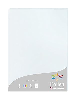 Clairefontaine 24201C - Un paquet de 25 feuilles Pollen 21x29,7 cm 210g, Bleu