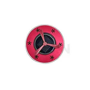 BKN Trending New Alloy Metal Car Solar Fan Air Freshener Aromatherapy for All Car Interior Dashboard Decoration Accessories Solar Perfume (Red)