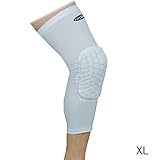 KIROLAK Volleyball y baloncesto Rodilleras, de largo Tipo de panal Protector de la manga de la rodilla de la pierna Reforzar almohadillas de la rodilla Crashproof rodilla de la rodilla Protector almohadilla de apoyo Guardia de manga Blanco - tamaño XL