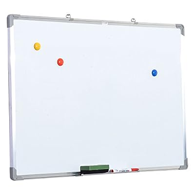 Homcom TABLEAU BLANC AIMANTÉ MAGNÉTIQUE CADRE ALUMINIUM 90 X 60CM 07