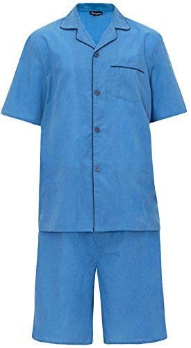 hombre verano Set Pijama Top Manga Corta & Pantalones Cortos - cielo, X-Large