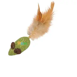 PSK PET MART Natural Attractive Mint Fragrance Funny Playing Catnip Toy for Kitten&Cats (Feather Rat)