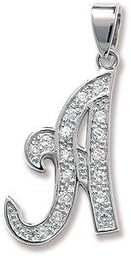 Unique Wishlist Sterling Silver &amp; Cubic Zirconia Fancy Initial Pendant ONLY - Q