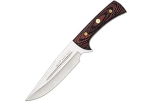 Muela Cuchillo Jabali JABALI-17E hoja de acero MoVa de 17 cm y empuñadura de madera coral para Caza, Pesca, Supervivencia y Bushcraft - Realizado en Ciudad Real