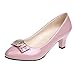 Produktbild MEIbax Damen Rockabilly Pumps Blockabsatz Plateau High Heels mit Kristall und Schleife 5cm Absatz Elegant Party Hochzeit Schuhe