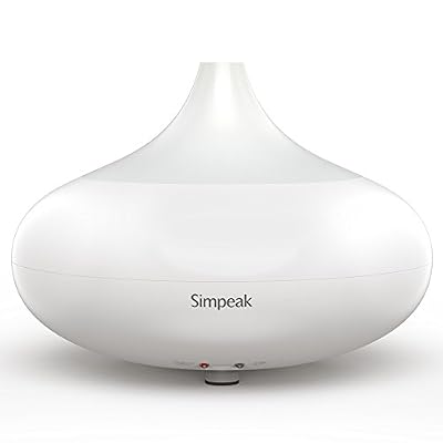 Simpeak Diffuseur d'Huiles Essentielles 100ml, Simpeak Humidificateur d'air Brumisateur Diffuseur Automatique Diffuseur de Parfum Electrique avec 7 Couleurs Changeantes, 4 Réglages de Temps et Arrêt Automatique pour SPA, Massage, Yoga, Maison, Bureau, C…
